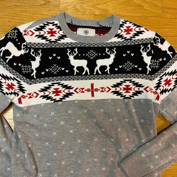 Urban Outfitters On the Byas Reindeer Aztec Holiday Sweater - Picture 2 of 4